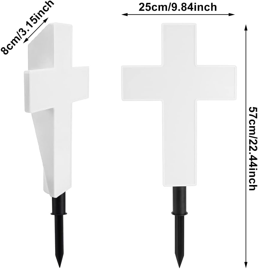 Solar Cross for Cemetery Grave, Lighted Memorial Garden Stake