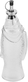 Oil Pitcher for Kitchen Glass Oil Dispenser Bottle Fish Shape Decorative Sauce Container Large Capacity Sauce Bottle