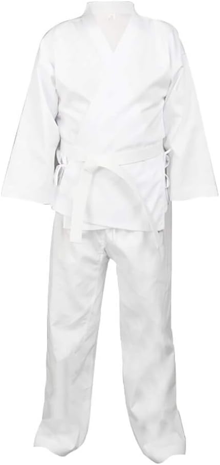 Karate Uniform for Kids and Adult, Lightweight Karate Gi Student Uniform with Belt for Martial Arts training - White