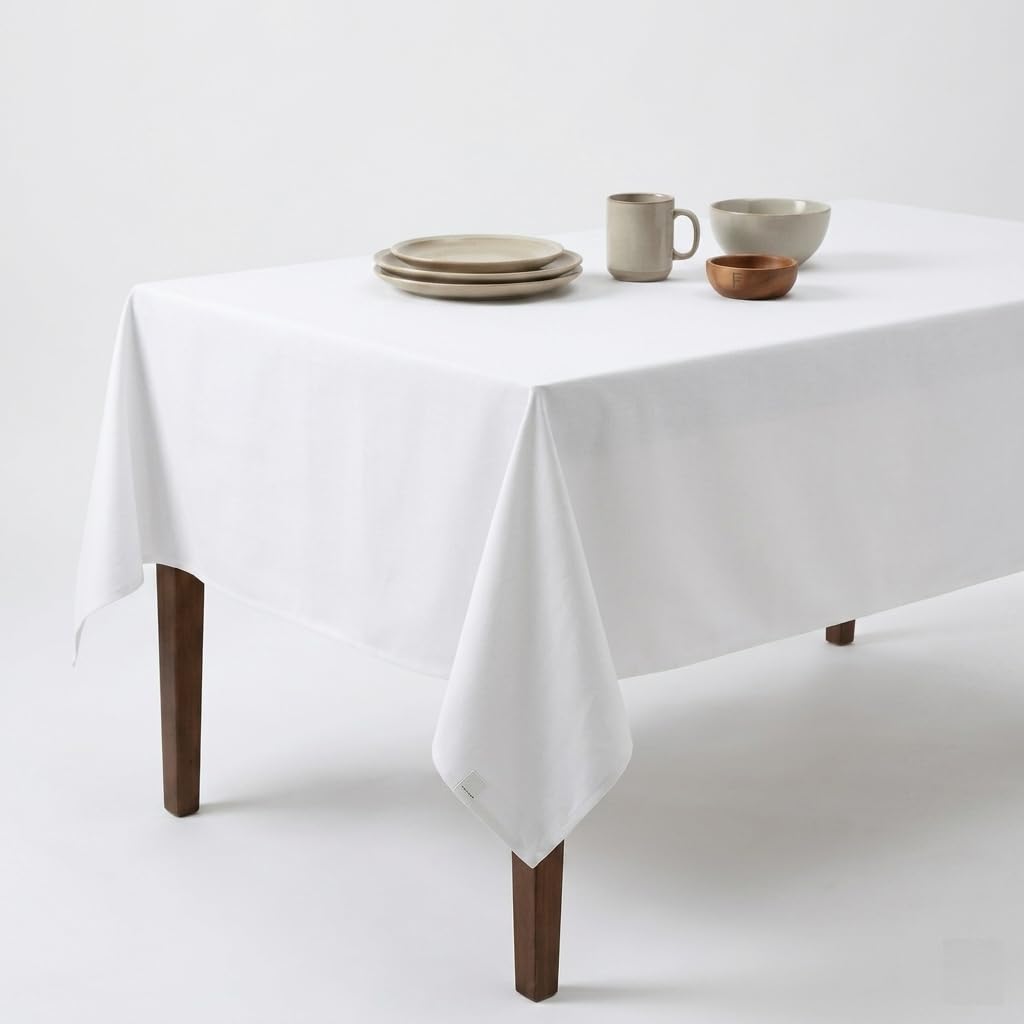 Tablecloth Cotton Tabletop 60x102 (8-10 Seats) White