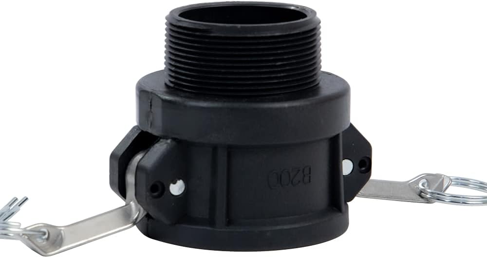 2 pcs Poly cam lock fittings (2" Part B) Cam & Groove Hose Fitting, Male Aadapter x Female NPT Thread Polypropylene Camlock Fittings (2")