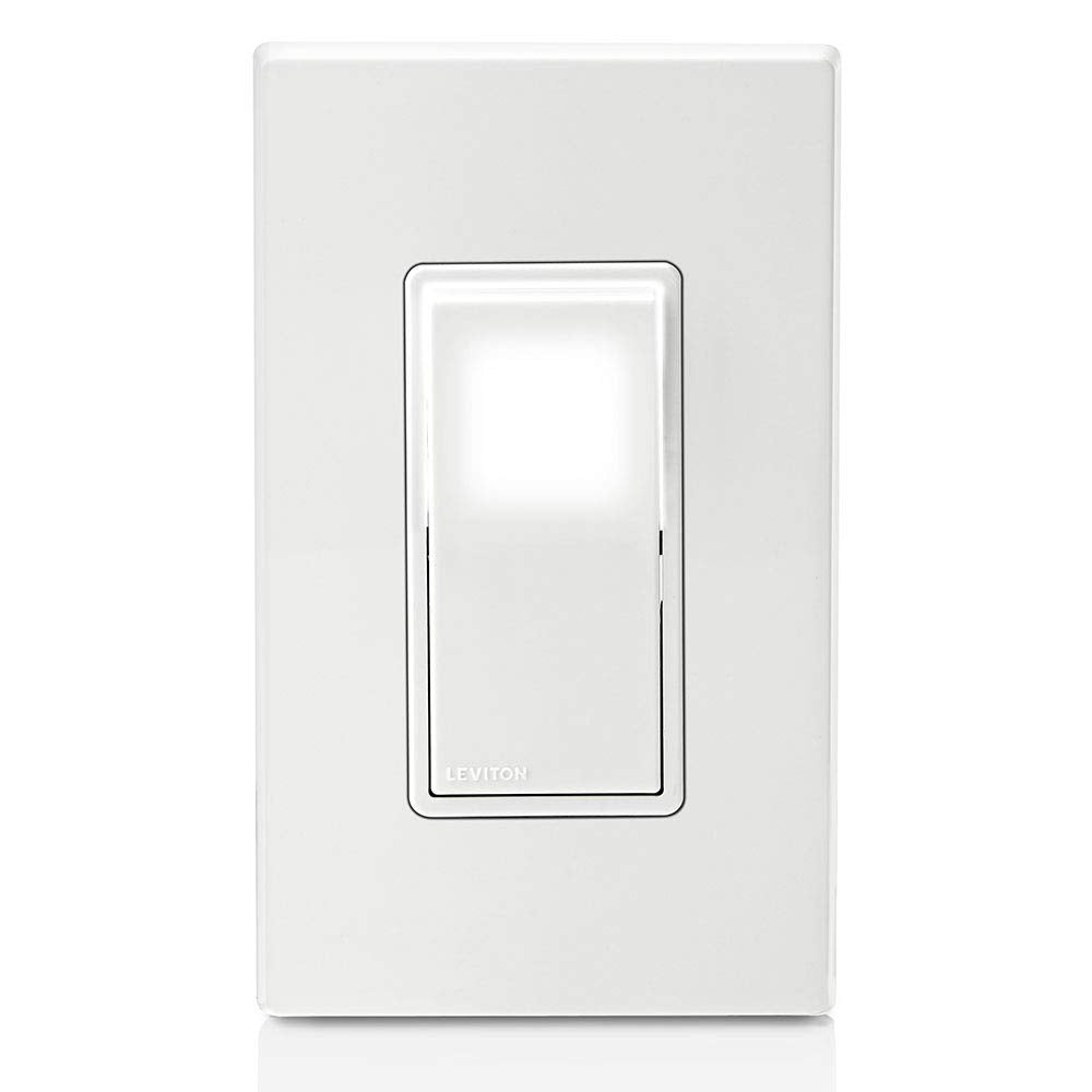 Leviton 15 Amp Decora LED Illuminated Light Wall Switch Single-Pole, L5611-2W, White