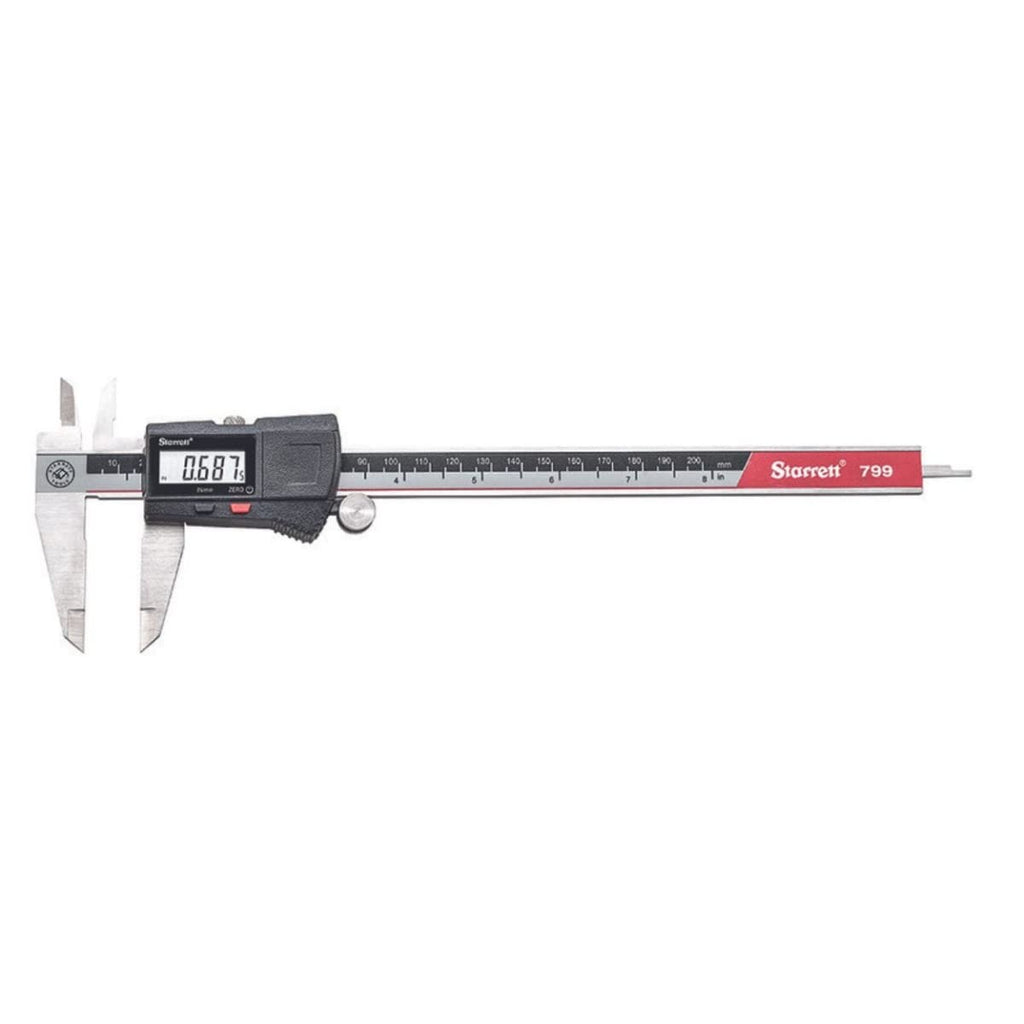 Starrett Stainless Steel Electronic Slide Caliper, 0-8" Range, .0005" Res