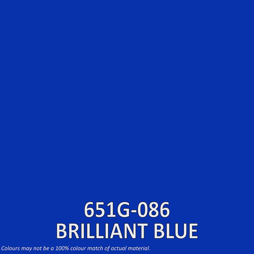 Brilliant Blue Vinyl 651 by Oracal Roll of Glossy Permanent Adhesive Craft Vinyl(12" x 10 ft Wrapped Around a 2"
