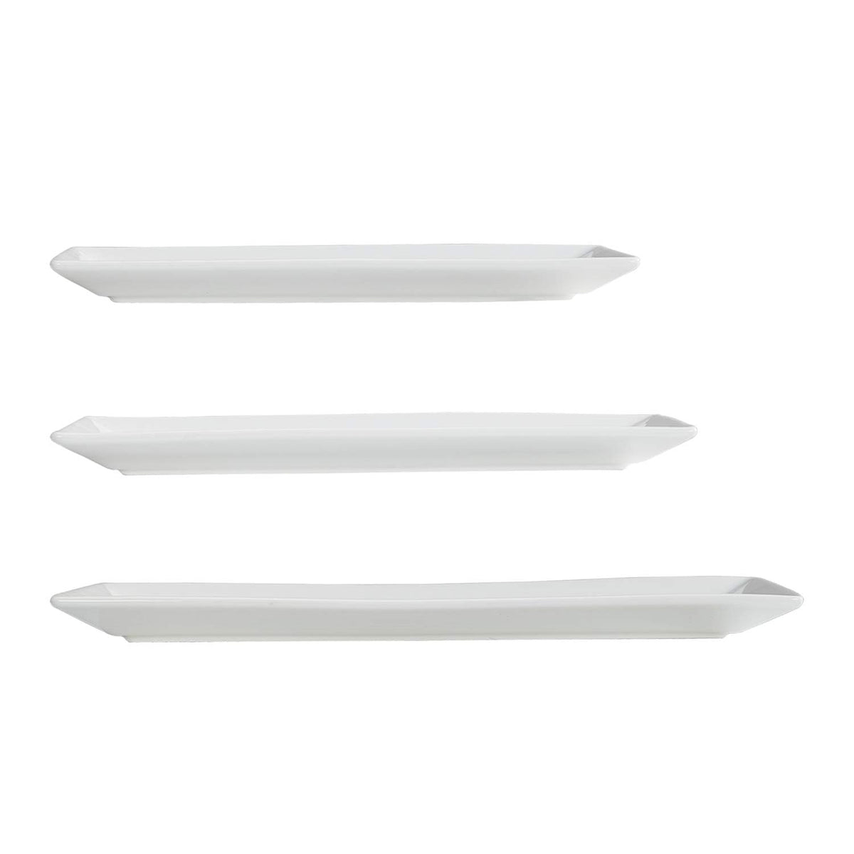 3-Piece Porcelain Serving Platters, Oven Safe, for Entertaining, Appetizer, Dinner, Dessert, 12.75 inch, 11 inch, 10