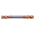 1/4" 4 Flute Solid Carbide Square End Mill, Double End, TiSiN Coated