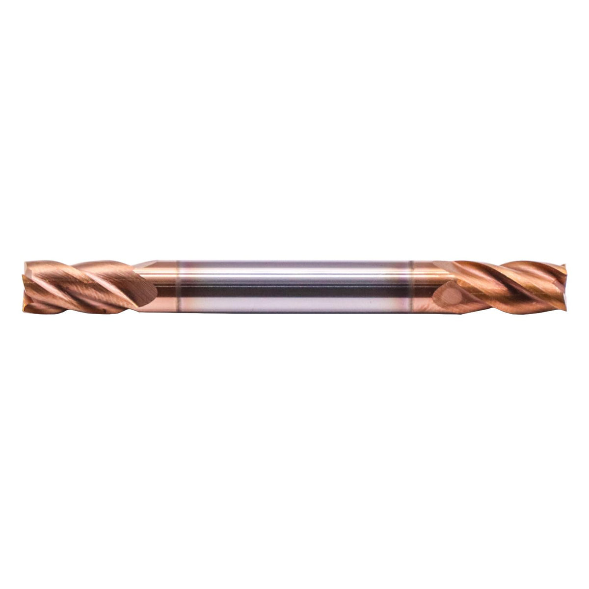 1/4" 4 Flute Solid Carbide Square End Mill, Double End, TiSiN Coated
