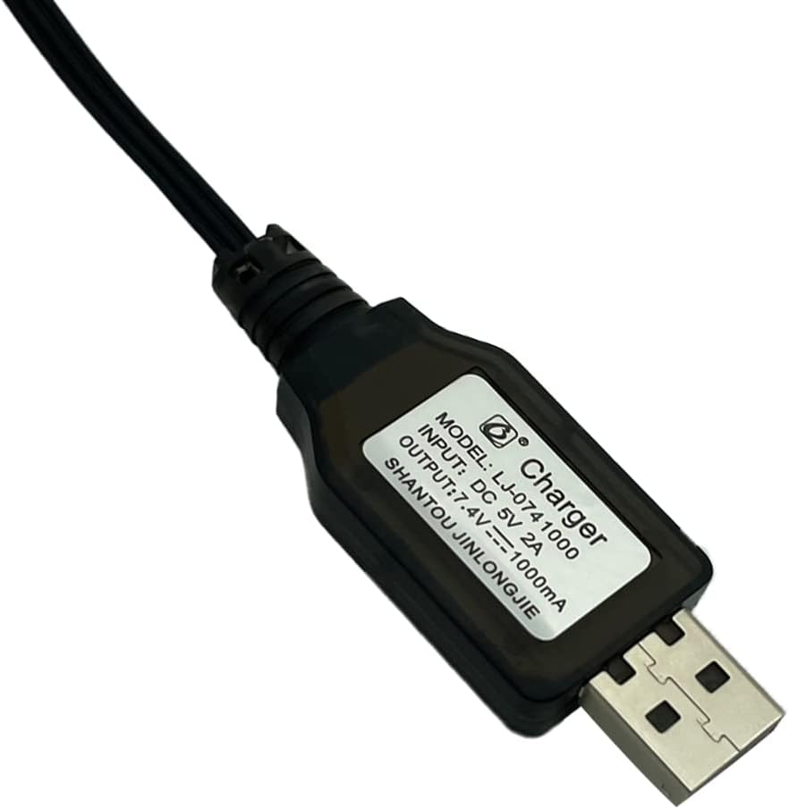3Packs 7.4V 2S LiPo Battery USB Charger Cable 1A Fast Charging with XH-3P Connector for RC Car Truck Rock Crawler FPV
