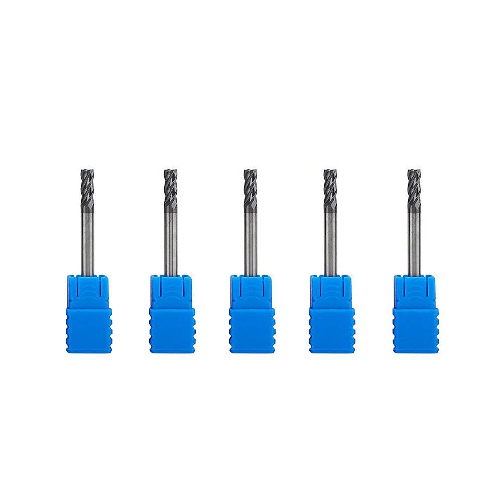 5 Pcs 4mm CNC Carbide End Mill Set, 4 Fultes Milling Cutter,Tungsten End Milling Bits Tool