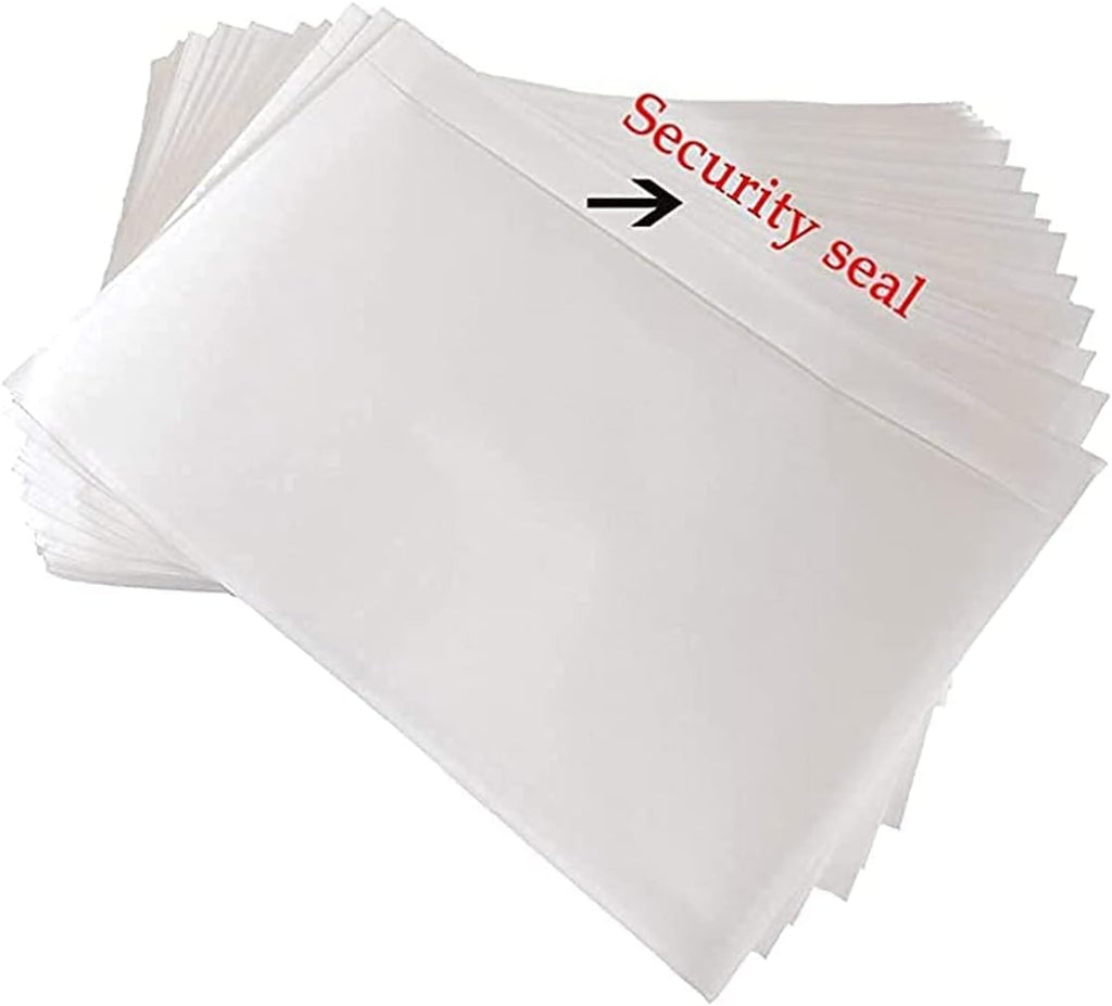 200 pcs 6" x 9" Clear Plastic Adhesive Packing List Envelope Mailing bag Shipping label Pouch Return Label Documents