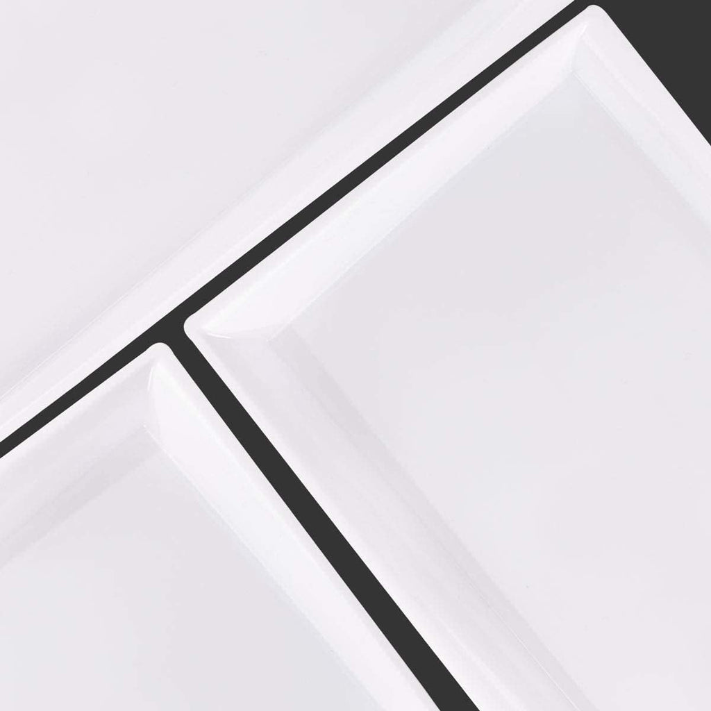 12 Pack White Plastic Serving Trays and Platters for Wedding