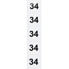 White with Black Number 34 Circle Dot Stickers, 3/4 Inch Round, 500 Labels on a Roll