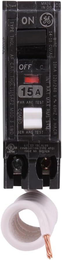 ABB Q-Line 15A Single-Pole Circuit Breaker, Arc Fault Self Test