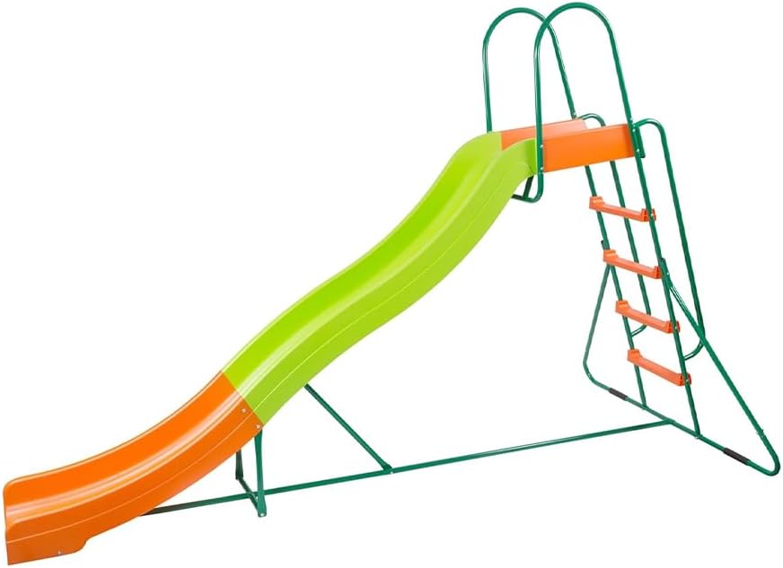 Playground Slide - Big Backyard Freestanding Plastic Slide - 10 ft Outdoor Swing Set Slide for Kids Ages 4-8