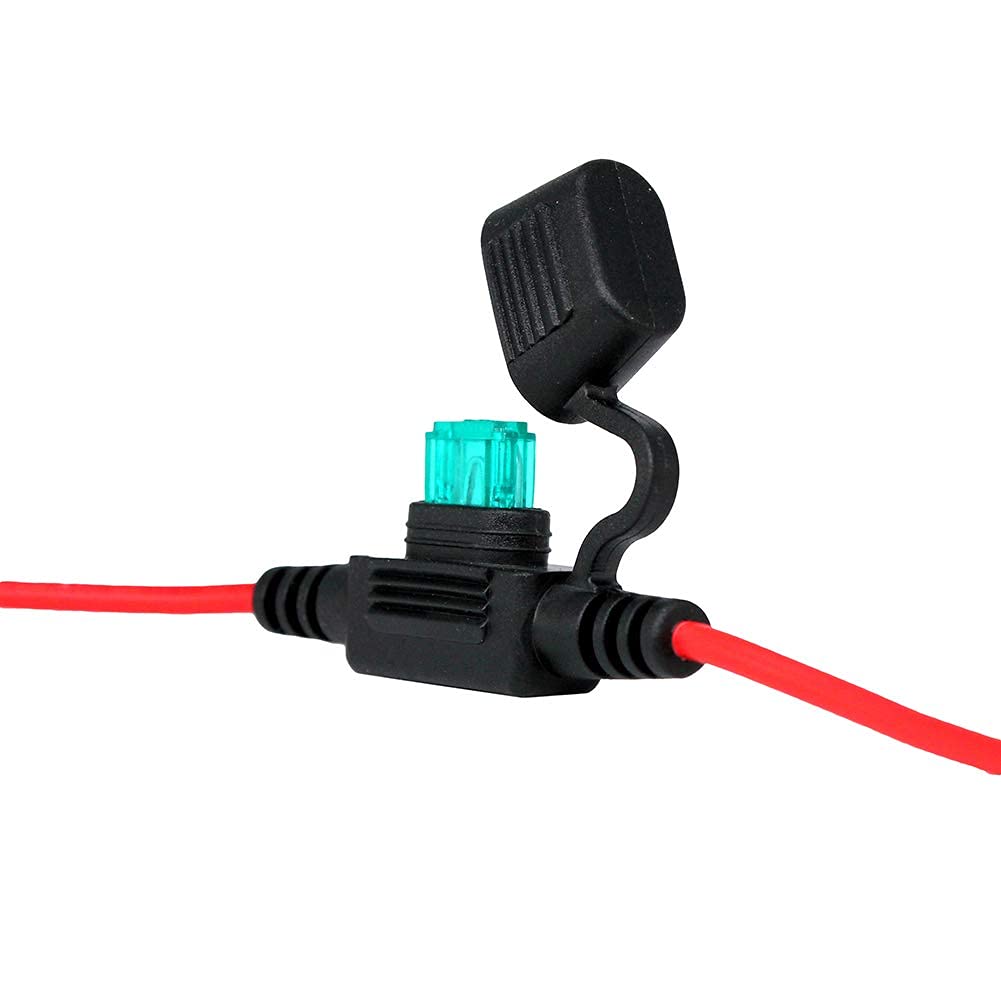 VANTRONIK Waterproof Mini Inline Fuse Holder 16 Gauge 12-inch Long 10 Pack