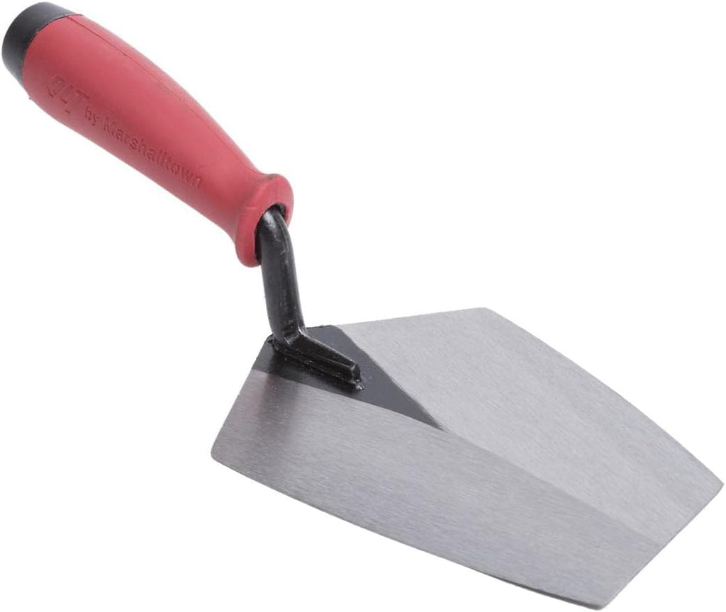 QLT Bucket Trowel, 8 1/4 Inch, Masonry Trowel | Carbon Steel Blade Scoops Mortar, Cement, and Grout from Bucket to