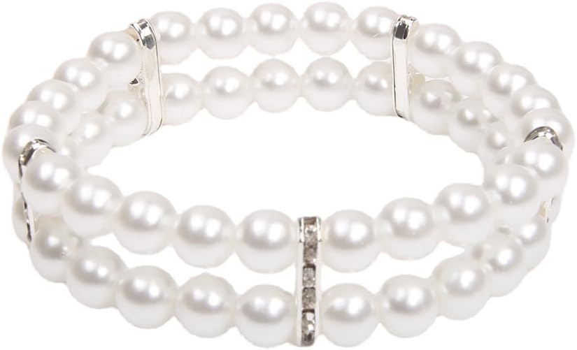 2 Rows Pearls Pet Dog Necklace Collar Bling Accessories Charm Pet Puppy Jewelry Puppy Chihuahua Yorkie Handmade