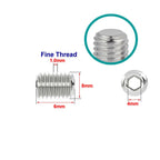 Junter 30pcs M8-1.0 x 6mm Fine Thread Flat Point Grub Socket Set Screws