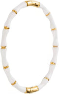 Jewelers Stainless Steel Acrylic Resin Bamboo Bone Style Open Clasp Bangle Bracelet