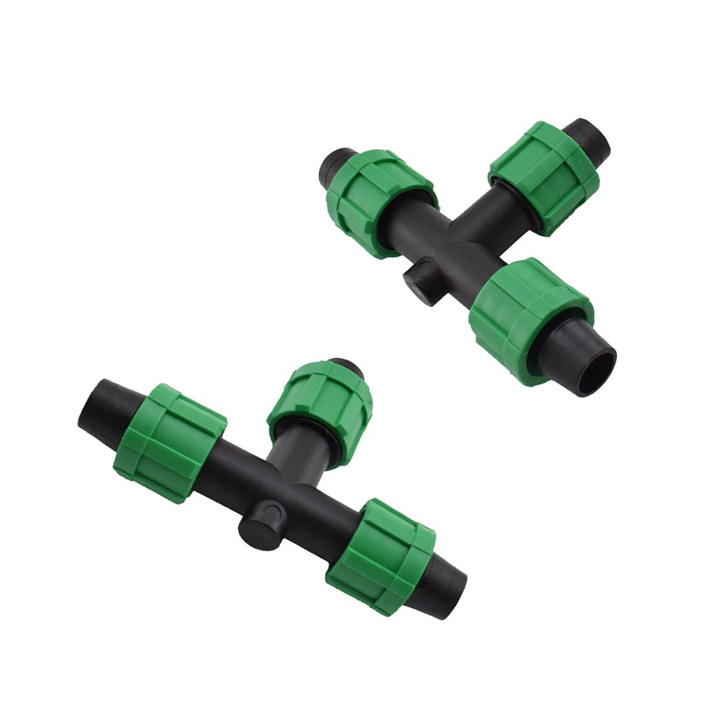 Drip Irrigation Tee Fittings Universal Barbed Locking 3-Way Connectors