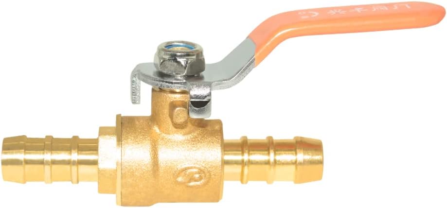 Hooshing 2 Pack 1/2" Hose Barb Brass Mini Ball Valve Shut Off Valve & Clamp