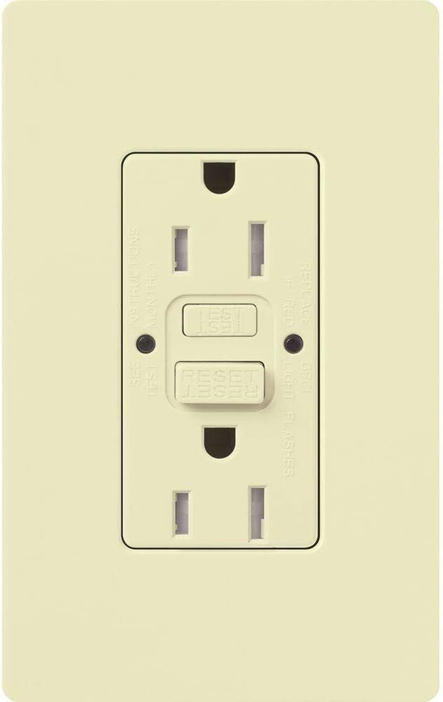 Lutron Tamper-Resistant GFCI Duplex Receptacle, 15-Amp, Almond