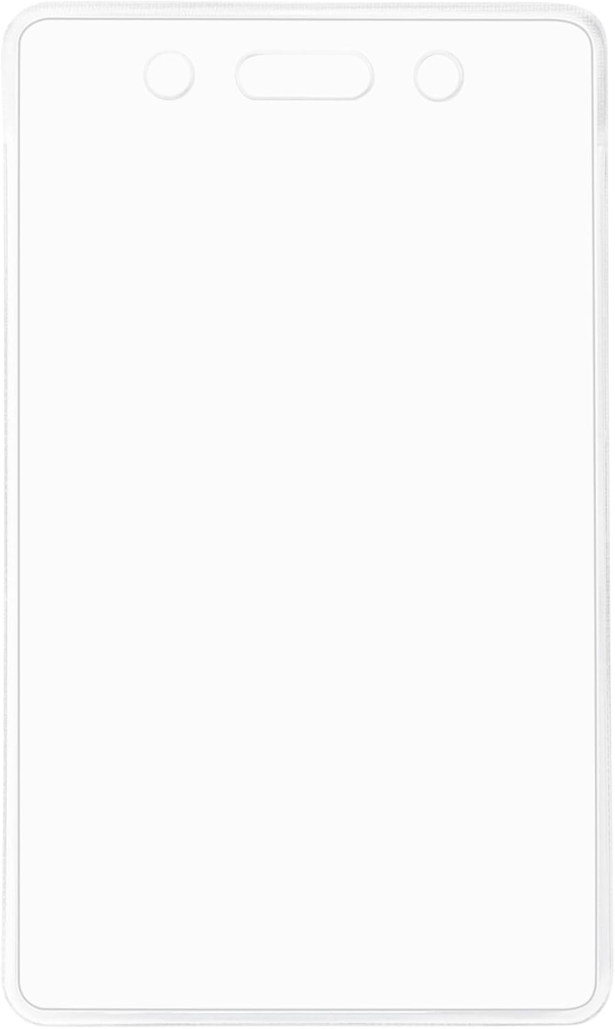 Vertical Clear Plastic ID Badge Holders, 2.55" x 4.41", Pack of 50