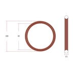Mr O-Ring 043 Silicone O-Ring - 70A Durometer, 3-1/2" ID, 3-5/8" OD, 1/16" CS, Red (Pack of 25)