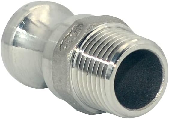 VARMHUS F Trash Pump Adapter Male Camlock x Male Pipe Threads Stainless Steel 316 (1/2")