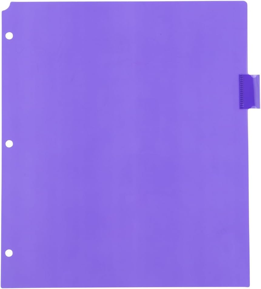 Plastic Index Tab Dividers - 8-Tab - 9 3/4 x 11 1/2 - Multicolor - 8 Tabbed Dividers/Pack