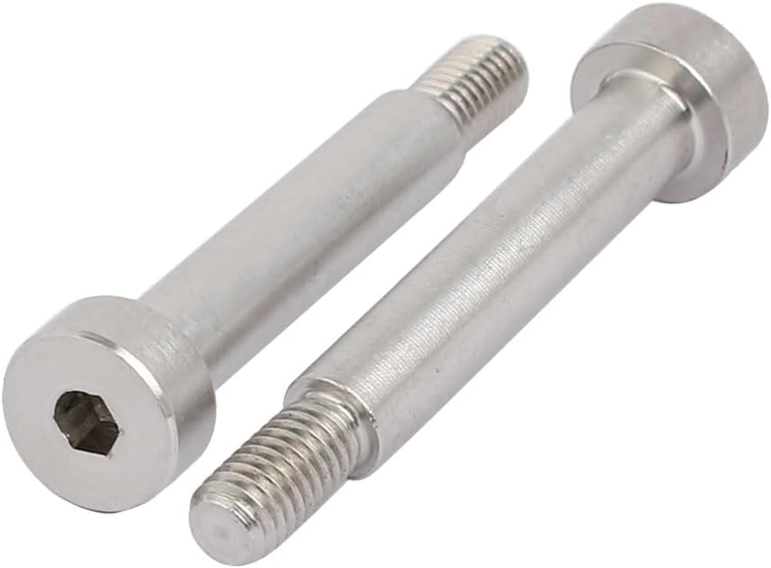 uxcell 5pcs 304 Stainless Steel Hex Socket Shoulder Bolt 6mm Shoulder Dia 30mm Shoulder Length M5 Thread
