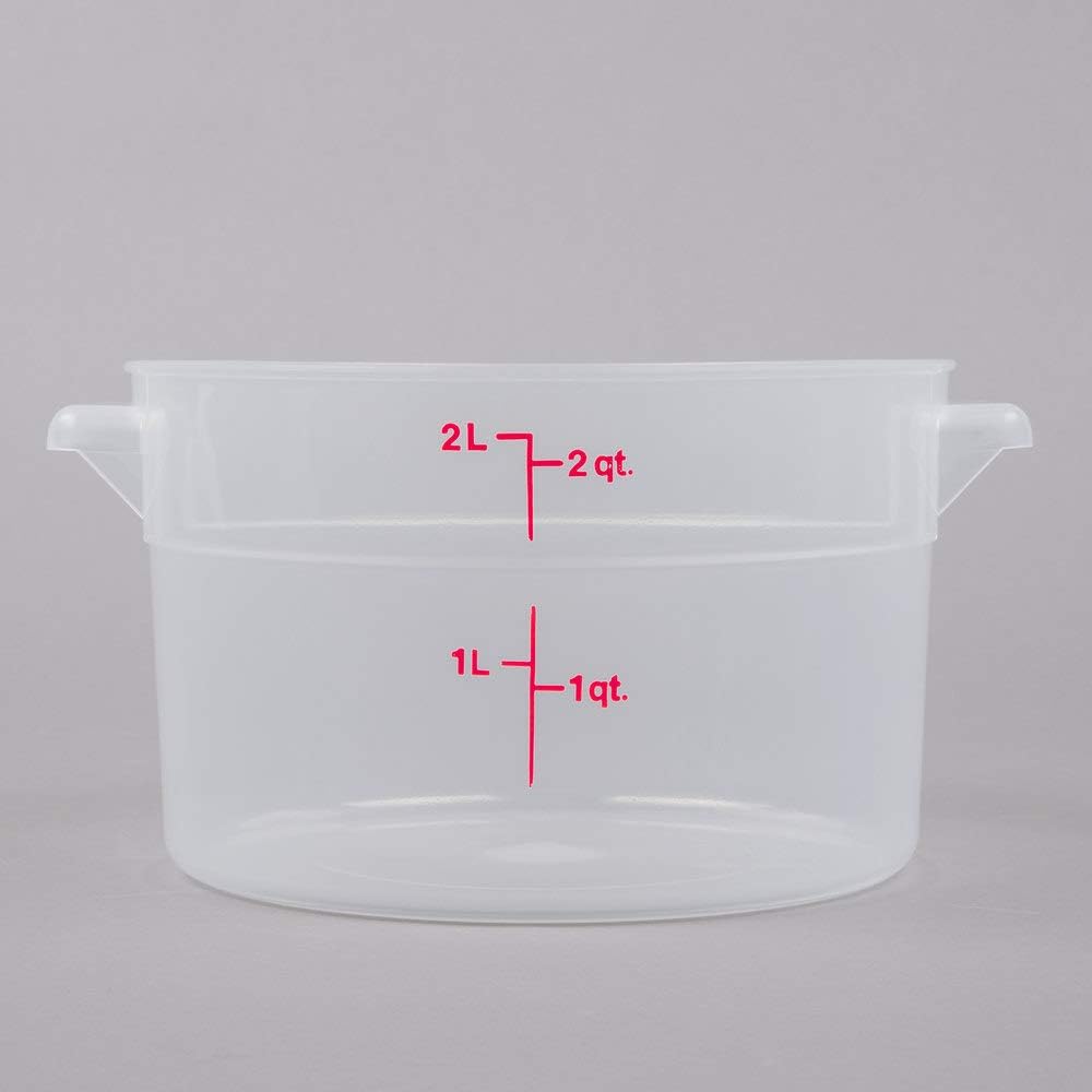 Cambro 2 Qt Round Storage Container With Lid Translucent And Measuring Cup/Container Kit/Kitchen Organization Set