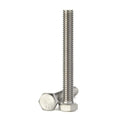 Mellewell 1/2-13 x 3 Hex Head Screw Bolt, Fully Threaded, Stainless Steel 18-8 (304), Plain Finish, Quantity 4