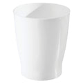 Small Round Plastic Bathroom Trash Can, White