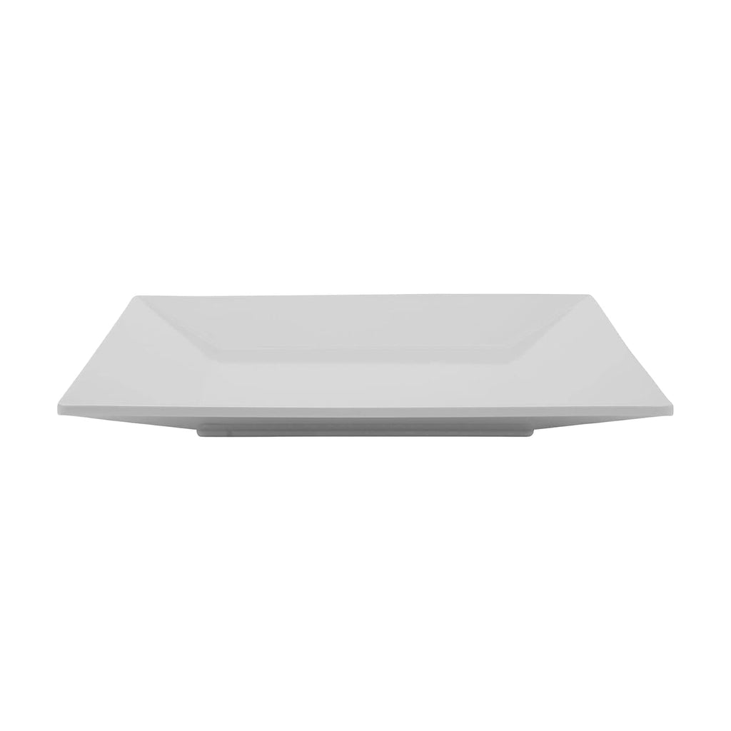 10" White Square Melamine Plate (Set of 12)