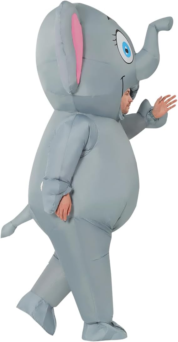 Inflatable Elephant Costume for Adult Halloween Costume Funny Blow up Elephant Costume for Men Women Party Cosplay
