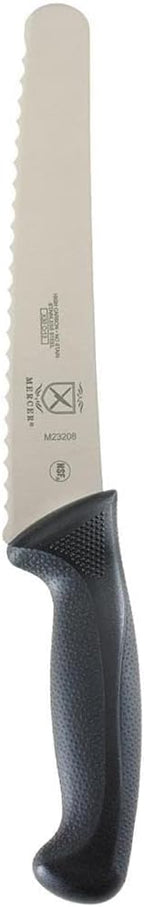 M23208 Millennia Black Handle, 8-Inch Wavy Edge Wide, Bread Knife