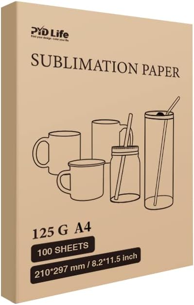 Sublimation Paper 8.2 x 11.5 Inch A4 Size,100 Sheets 125 g | Heat Transfer Paper for Sublimation Blanks Mugs Tumblers