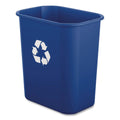 Deskside Recycling Bin, 3 gal, Blue, Polypropylene | Made In The USA; Designed for Long-Lasting Performance, with