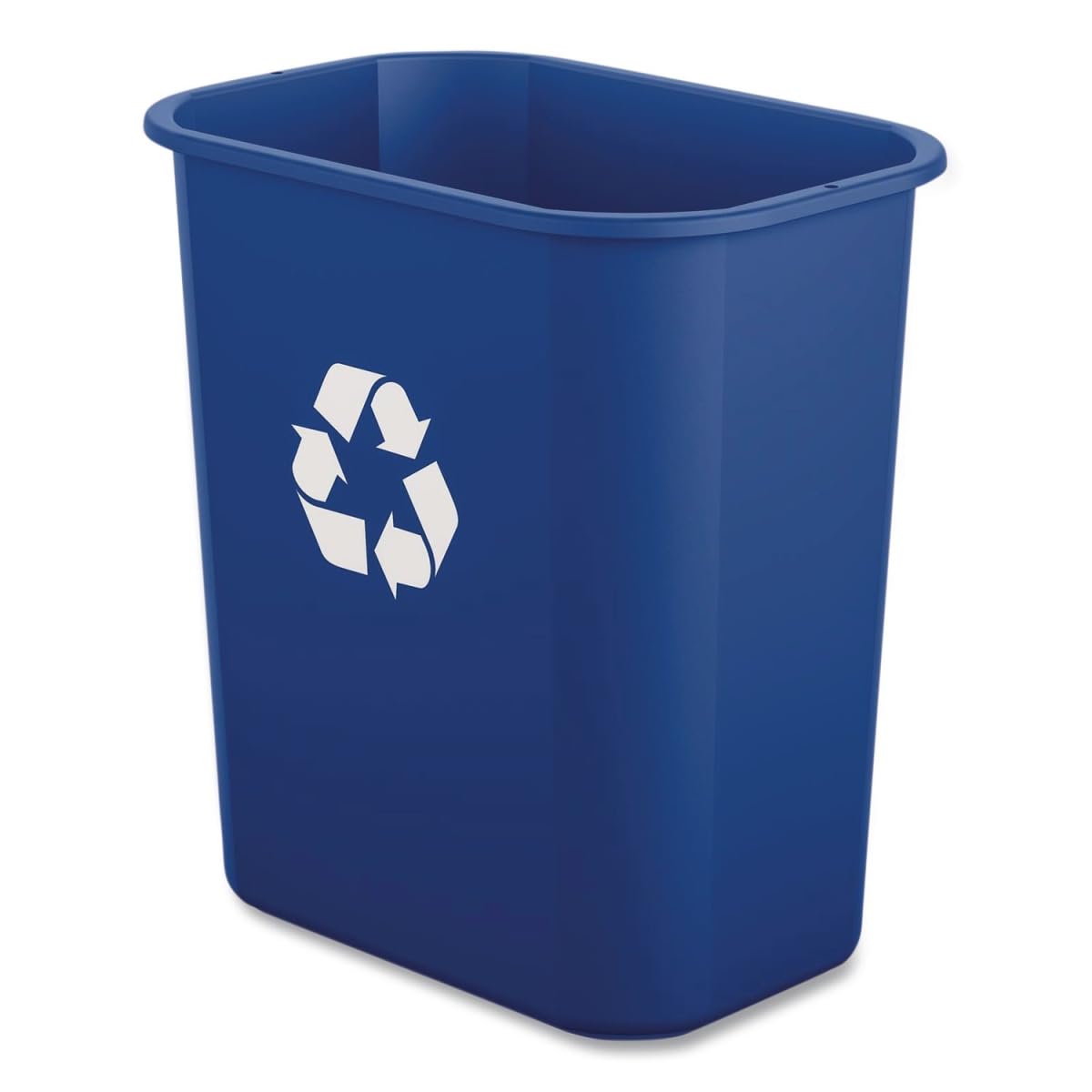 Deskside Recycling Bin, 3 gal, Blue, Polypropylene | Made In The USA; Designed for Long-Lasting Performance, with