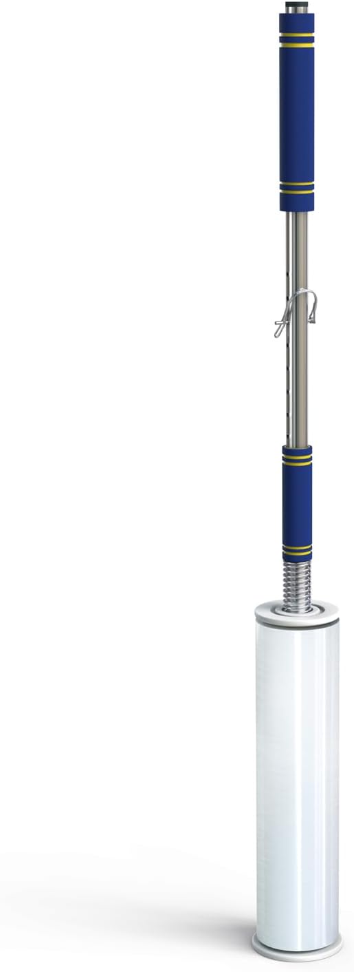 Heavy Duty Stretch Film Dispenser Pole Holder - Extra Long High Reaching Industrial Handle for Stretch Wrapping
