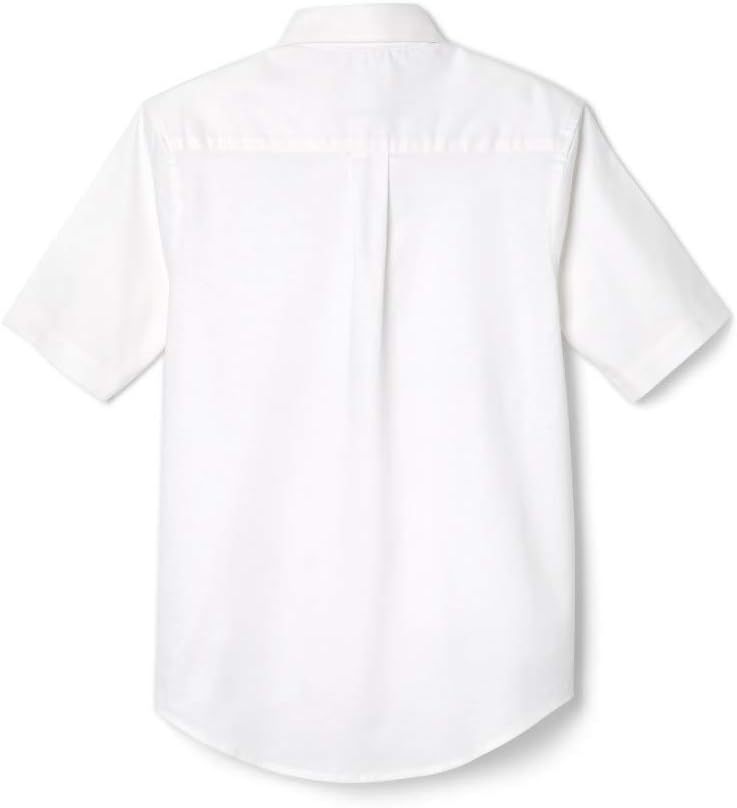 Boys White Short Sleeves Oxford Shirt - White, 8