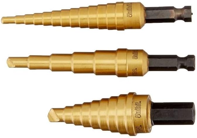 Irwin Tools IRWIN Unibit 502T Step Drill Bit Set with Nylon Pouch, Titanium Nitride Coated, 3pc (15502)