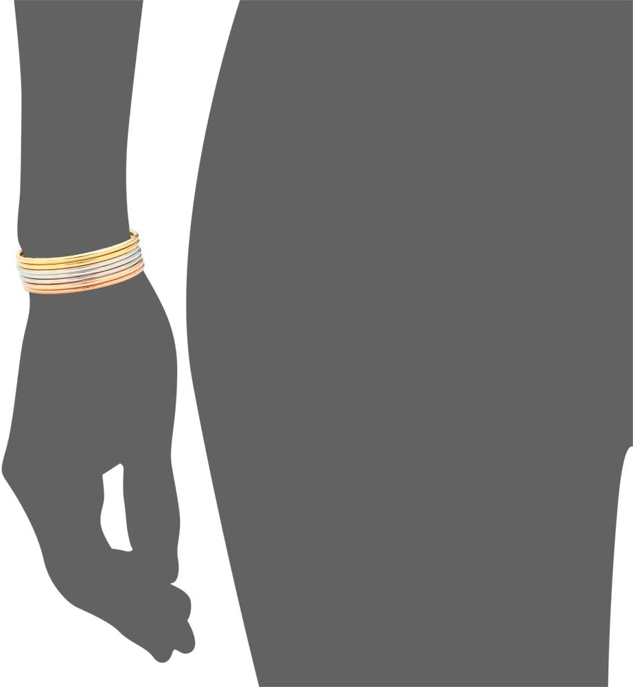 Glossy Thin Round Bangle Bracelet Set for Women, Set of 7