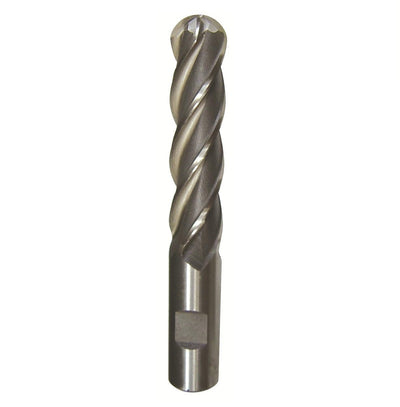 Drill America DWCF Series High-Speed Steel End Mill, Polished Finish, 4 Flute, Square End, 2-1/2" Cutting Length, 3/8" Cutting Diameter, 4-1/4" Length, 3/8" Shank (Pack of 1)