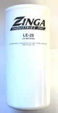 ZA LE-25 - Zinga Spin on Filter 25 Micron 1-1/2''-16 Threads