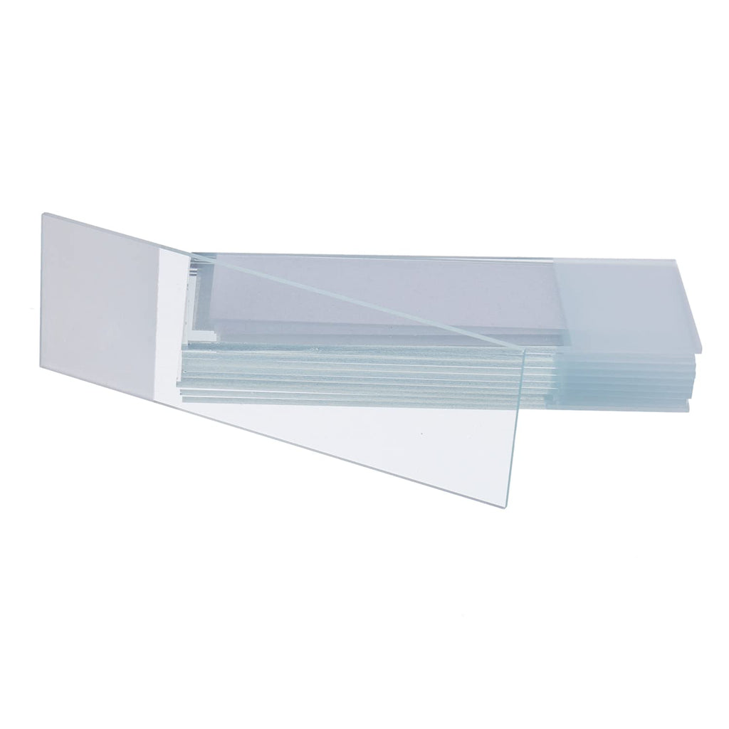 100 Pcs Pre-Cleaned Microscope Slides with Ground Edge and 200 Pcs Pre-Cleaned Microscope Cover Glasses with 4