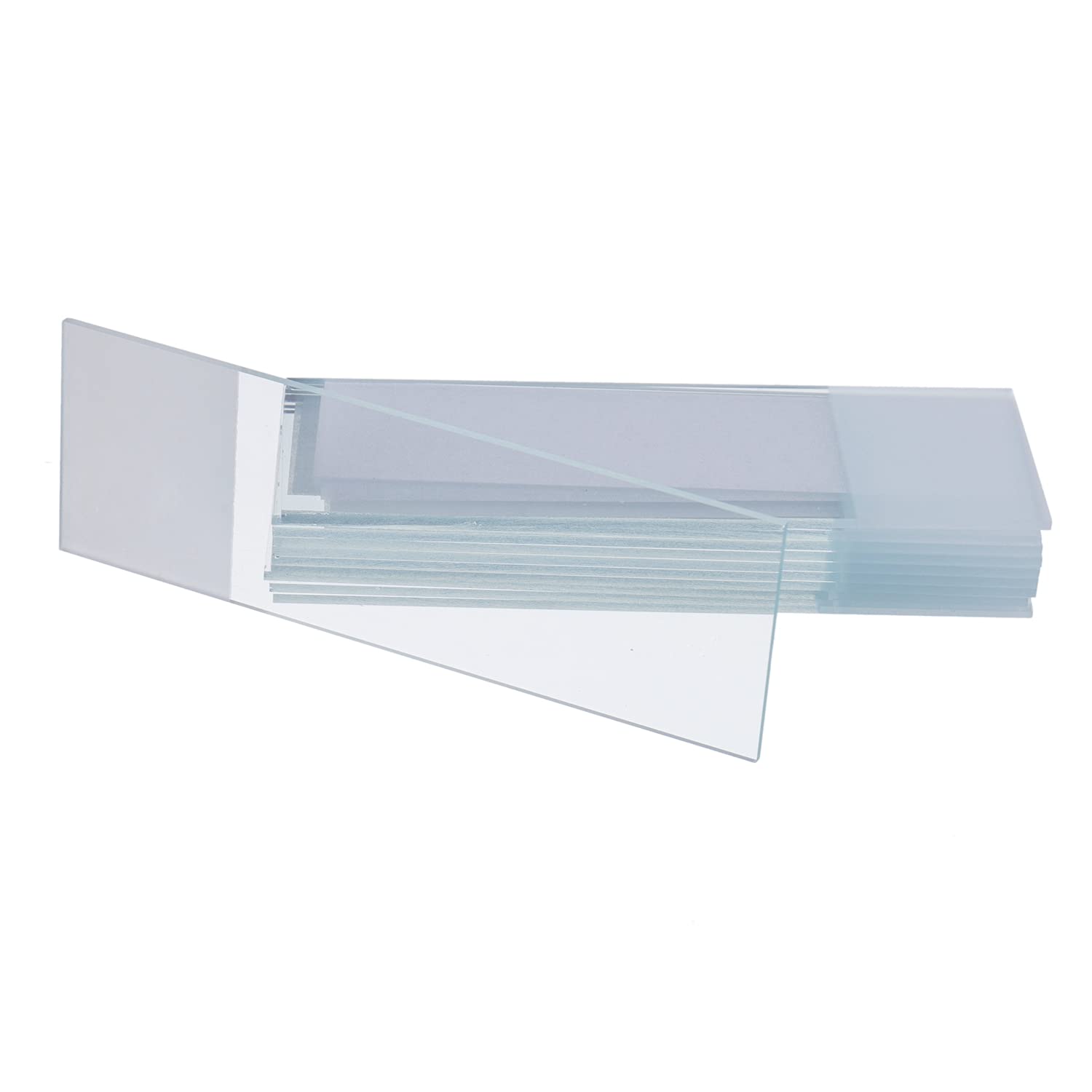 100 Pcs Pre-Cleaned Microscope Slides with Ground Edge and 200 Pcs Pre-Cleaned Microscope Cover Glasses with 4