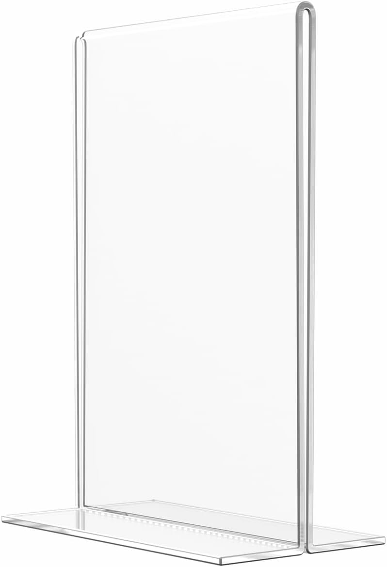 Acrylic Sign Holder for 3.5" x 5" Signs Elegant Double Sided Table Number Display Clear Acrylic Place Card Stand for
