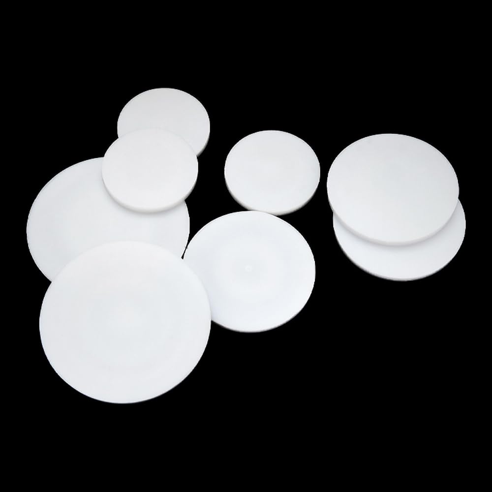 10pcs Solid PTFE Sheets - High Temperature Gasket Pads, Round PTFE Discs, 10-100mm Diameter,(10mmx1.5mm)